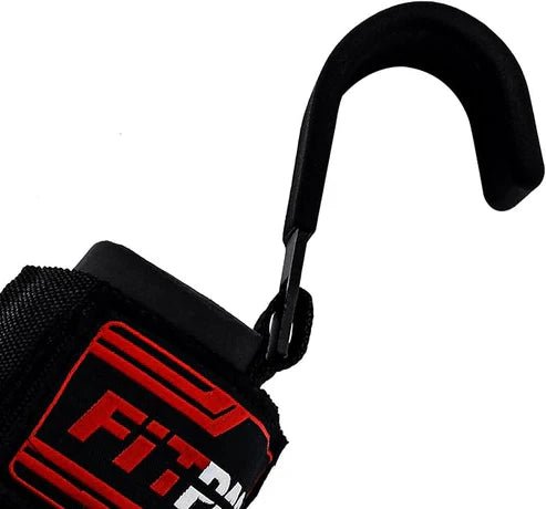 LORDEX Fitness lifting hook straps used for weightlifting and strength training, shown in black with adjustable straps.