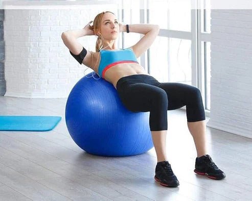 My Store Lordex gym ball for fitness, large blue exercise ball for core workouts and physical therapy, durable and anti-slip surface.