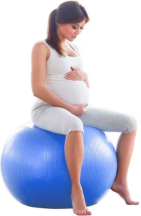 LORDEX fitness gym ball for exercise and stability training, shown in blue with a textured surface for grip
