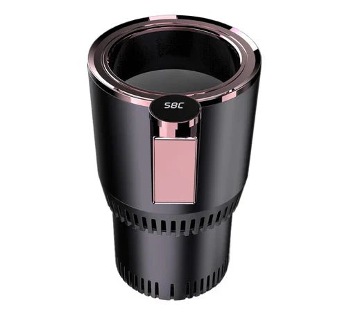 Smart Car Cup Warmer by My Store, compact device for keeping beverages warm in your vehicle, shown plugged into a car power outlet.