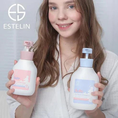 Gentle 2-in-1 baby wash and shampoo bottle from My Store, designed for delicate skin and hair care for infants.