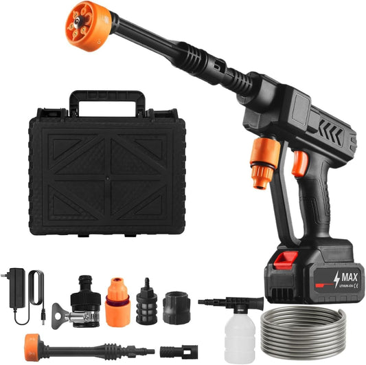 High pressure water cleaning gun from My Store, with a trigger and nozzle for powerful outdoor cleaning, shown in the image.