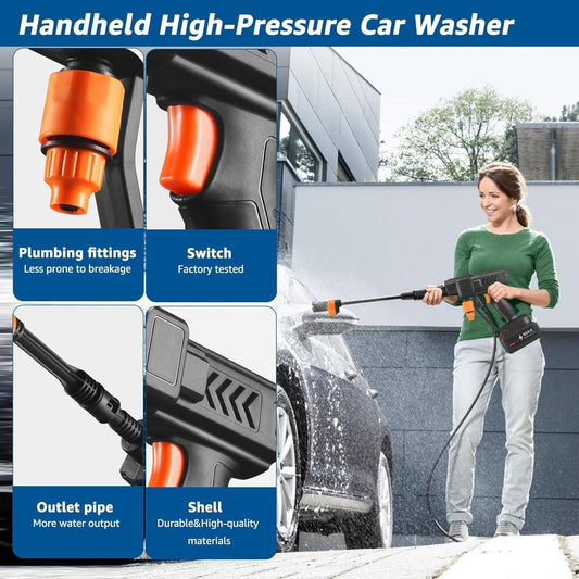 High pressure water cleaning gun from My Store showing a handheld pressure washer tool in use