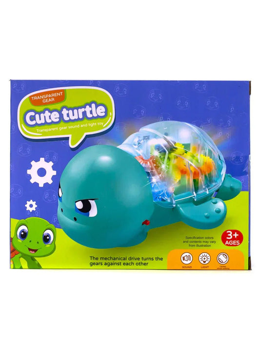 Colorful plush turtle toy with soft fabric and detailed shell, perfect for children or collectors.