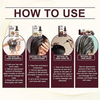 EELHOE Batana Oil Hair Care Set by My Store, featuring bottles of natural hair treatment products with labels and packaging.