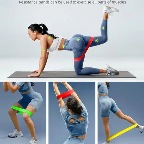 Blue exercise resistance belt from My Store, showing adjustable straps and handles for strength training and toning exercises.