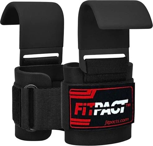 LORDEX Fitness lifting hook straps for weightlifting and strength training, shown in black with padded grips for secure hold.