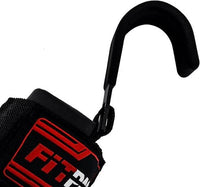 LORDEX Fitness lifting hook straps used for weightlifting and strength training, shown in black with adjustable straps.