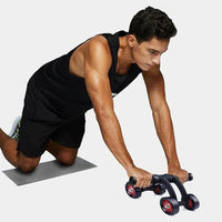 Two-wheel hand pusher for fitness exercises, made by Lordex, featuring sturdy handles and durable construction.