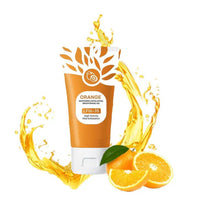 TURAS SHOP Orange Brightening Exfoliating Gel in a clear jar with orange gel and exfoliating particles, for skin brightening and renewal.