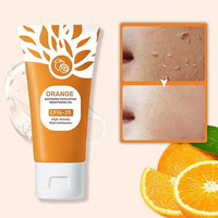 TURAS SHOP Orange Brightening Exfoliating Gel in a clear tube with orange accents, showing the gel's bright orange color.
